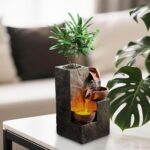 Tabletop Indoor Water Fountain – 3-Tier Rock Waterfall Fountain with Warm LED Li... - Image 6