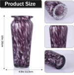 Blown Glass Purple vase, Purple Home Decorations, Modern Art Wide Mouth vase for... - Image 3