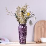 Blown Glass Purple vase, Purple Home Decorations, Modern Art Wide Mouth vase for... - Image 6
