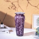 Blown Glass Purple vase, Purple Home Decorations, Modern Art Wide Mouth vase for... - Image 7