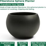FloraFairy 21.3" D Fiberstone Extra Large Planter, Black 16.6" Pot Opening x 14.... - Image 4