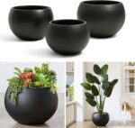 FloraFairy 21.3" D Fiberstone Extra Large Planter, Black 16.6" Pot Opening x 14.... - Image 6