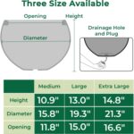 FloraFairy 21.3" D Fiberstone Extra Large Planter, Black 16.6" Pot Opening x 14.... - Image 7