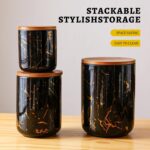 Ceramic Canister Set with Bamboo Airtight Lids, 3-Piece Kitchen Storage Jars (48... - Image 6