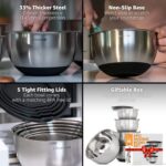 Priority Chef Premium Mixing Bowls With Lids Set, Airtight Lids, Thicker Stainle... - Image 3