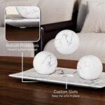 Creative Scents White Marble Look Home Decor Tray and Orb Set Coffee Table Decor... - Image 4