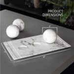 Creative Scents White Marble Look Home Decor Tray and Orb Set Coffee Table Decor... - Image 5