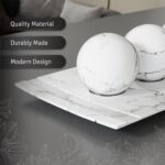 Creative Scents White Marble Look Home Decor Tray and Orb Set Coffee Table Decor... - Image 6