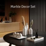Creative Scents White Marble Look Home Decor Tray and Orb Set Coffee Table Decor... - Image 8