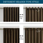 PRIMROSE Brown Velvet Curtains 96 inch Long for Living Room,Set of 2 Panels Blac... - Image 3