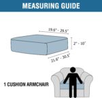 H.VERSAILTEX Velvet Stretch Couch Cushion Cover Plush Cushion Slipcover for Chai... - Image 3
