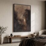 Extra Large Framed Brown Black Abstract Wall Art for Living Room, Oversized Mode... - Image 3