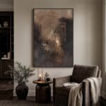 Extra Large Framed Brown Black Abstract Wall Art for Living Room, Oversized Mode... - Image 4