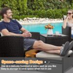 Shintenchi 5 Pieces Patio Furniture Set, Outdoor Wicker Patio Conversation Set w... - Image 4