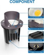 SUNVIE 12 Pack Low Voltage Landscape Lighting 12W LED Outdoor In-Ground Waterpro... - Image 4