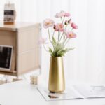 Light Gold Vase - 8" Big Gold Ceramic Flower vase for Home/Table/Accent Decor, M... - Image 3
