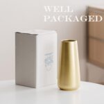 Light Gold Vase - 8" Big Gold Ceramic Flower vase for Home/Table/Accent Decor, M... - Image 5