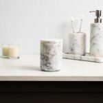 Cork & Mill Marble Bathroom Container with Lid - Holder for Qtip Swabs, Cotton B... - Image 5