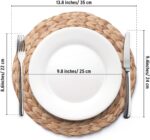 Round Woven Placemats Set of 4, Natural Water Hyacinth Place Mats, Boho Wicker P... - Image 5