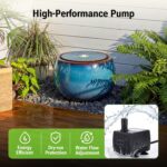 9-Inch Outdoor Water Fountain, Indoor Round Bubbler Water Feature with LED Light... - Image 5