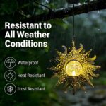 Hanging Solar Lights Outside Lanterns Garden Decorations,2 Pack Metal Sun Outdoo... - Image 6