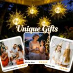 Hanging Solar Lights Outside Lanterns Garden Decorations,2 Pack Metal Sun Outdoo... - Image 7
