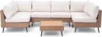 LAUSAINT HOME Outdoor Patio Furniture, 7 Piece Outdoor Sectional Sofa PE Rattan ... - Image 8