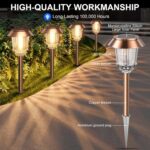 XMCOSY+ Solar Pathway Lights Outdoor - 6 Pack Solar Lights Outdoor Waterproof, 1... - Image 5