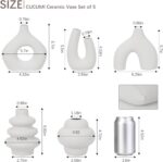 CUCUMI Ceramic Flower Vase Set of 5 Modern Nordic Boho Style Decorative Vases Ho... - Image 4