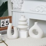CUCUMI Ceramic Flower Vase Set of 5 Modern Nordic Boho Style Decorative Vases Ho... - Image 5