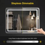 LED Bathroom Mirror with Lights - Anti-Fog, Dimmable, Backlit+Frontlit, 3 Color ... - Image 6