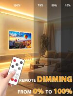 Lamomo COB LED Strip Lights Pro, 16.4Ft Warm White Dimmable Self-Adhesive Led Ro... - Image 3