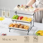 MALACASA 3 Tier Serving Trays for Party, Porcelain Serving Platters and Trays, 1... - Image 4
