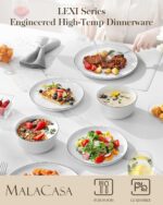 MALACASA 24 Pieces Gourmet Porcelain Dinnerware Sets, Premium Plates and Bowls S... - Image 4