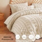 MR&HM Beige Comforter Set Queen, Tufted Boho Bedding Set, Farmhouse Bed in a Bag... - Image 4