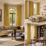 HOMEIDEAS 100% Blackout Faux Silk Curtains,Gold Noise Reduction Thermal Insulate... - Image 3