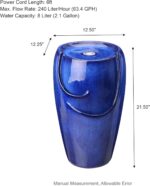 Glitzhome Ceramic Vase Outdoor Water Fountain Tall Patio Garden Water Fountain w... - Image 5