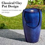 Glitzhome Ceramic Vase Outdoor Water Fountain Tall Patio Garden Water Fountain w... - Image 6