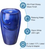 Glitzhome Ceramic Vase Outdoor Water Fountain Tall Patio Garden Water Fountain w... - Image 8