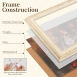8x10 Vintage Picture Frame, Cream Ivory PS Photo Frame with Wood Grain Texture, ... - Image 3