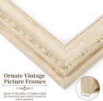 8x10 Vintage Picture Frame, Cream Ivory PS Photo Frame with Wood Grain Texture, ... - Image 5
