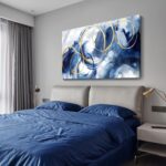 AJAZIKO Blue Abstract Wall Art Modern Art Wall Decor Artwork For Walls Living Ro... - Image 4