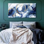 AJAZIKO Blue Abstract Wall Art Modern Art Wall Decor Artwork For Walls Living Ro... - Image 8