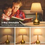 ONEWISH Touch Table Lamp for Bedroom, 3-Way Dimmable Gold Bedside Lamps for Nigh... - Image 3