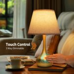 ONEWISH Touch Table Lamp for Bedroom, 3-Way Dimmable Gold Bedside Lamps for Nigh... - Image 4