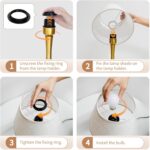 ONEWISH Touch Table Lamp for Bedroom, 3-Way Dimmable Gold Bedside Lamps for Nigh... - Image 6