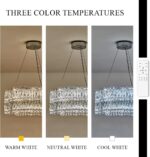 24’’ Crystal LED Chandelier with Remote Control Dimmable 3000-6500K Contemporary... - Image 7