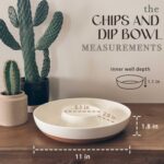 Mora Ceramic Chips and Dip Serving Tray: Large Divided Party Bowl Set for Chips ... - Image 3