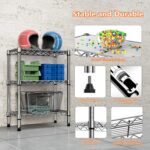M MZG 750 lbs 3 Tier Shelf Metal Storage Shelves Wire Rack Closet Organizers wit... - Image 5