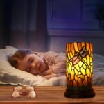 Tiffany Style Table Lamp for Bedroom Baroque Stained Glass Nightstand Bedside Ni... - Image 4